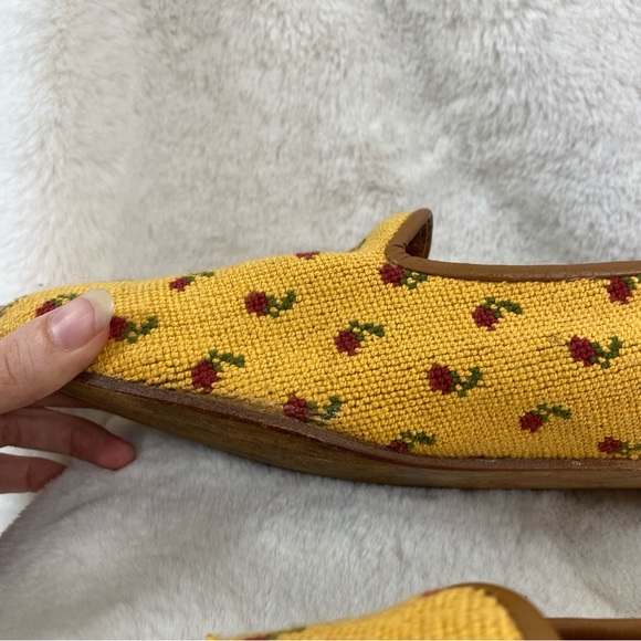 Zalo Vintage Zalo Yellow & Red Rose Needlepoint Flats size 11 - Picture 11 of 16
